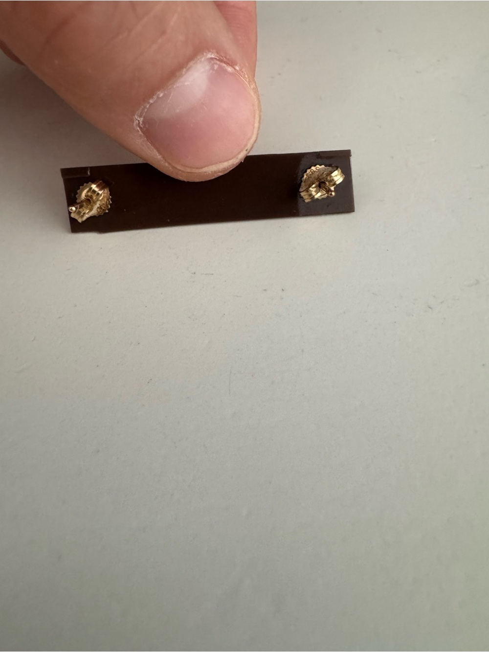 Yellow Gold Tiny Bear Stud Earrings - Picture 3 of 5